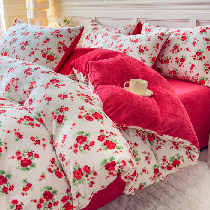 91家纺网 家纺一手货源 找家纺 （总）仟岸家纺 2025新款牛奶绒印花四件套