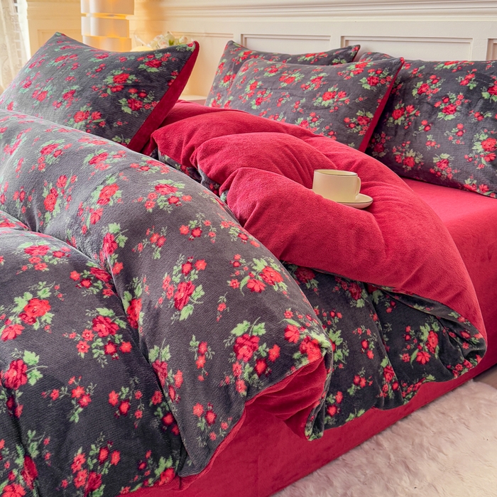 91家纺网 家纺一手货源 找家纺 （总）仟岸家纺 2025新款牛奶绒印花四件套