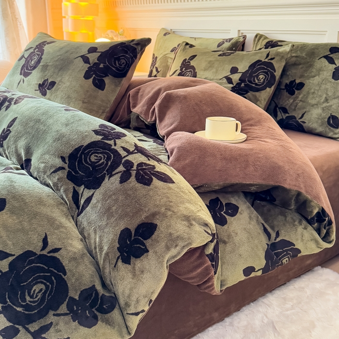 91家纺网 家纺一手货源 找家纺 （总）仟岸家纺 2025新款牛奶绒印花四件套