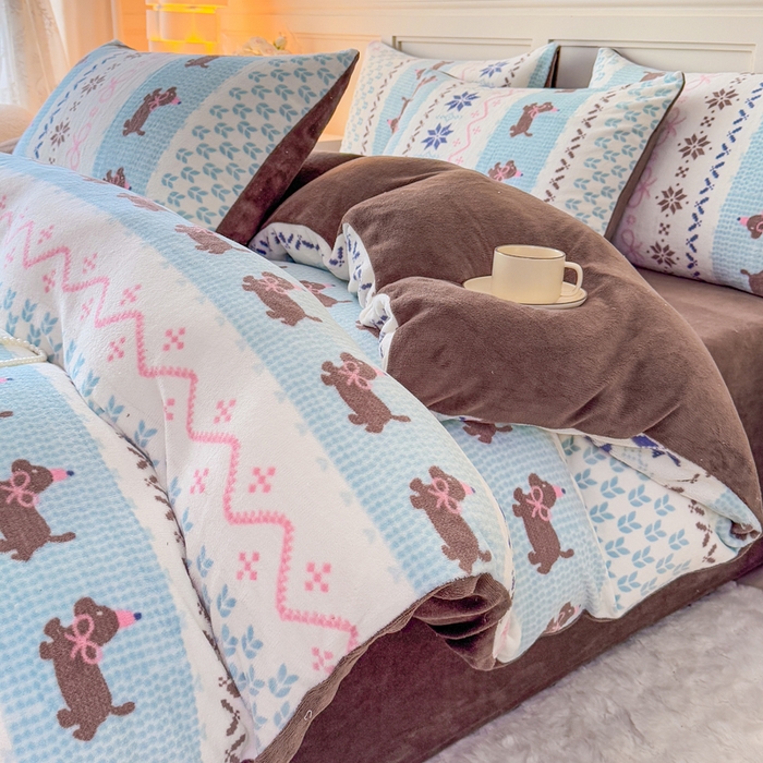 91家纺网 家纺一手货源 找家纺 （总）仟岸家纺 2025新款牛奶绒印花四件套