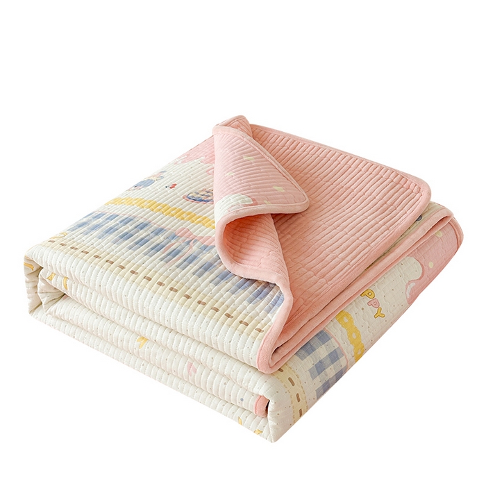 91家纺网 家纺一手货源 找家纺 LIFE.丽芙 2025新款A类四季可用A版全棉数码印花B版牛奶绒单件夹棉炕盖床盖三件套 床盖-乐园