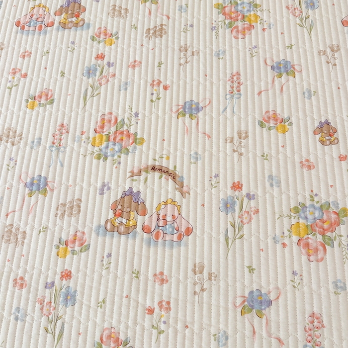 91家纺网 家纺一手货源 找家纺 LIFE.丽芙 2025新款A类四季可用A版全棉数码印花B版牛奶绒单件夹棉炕盖床盖三件套 床盖-浪漫花丛