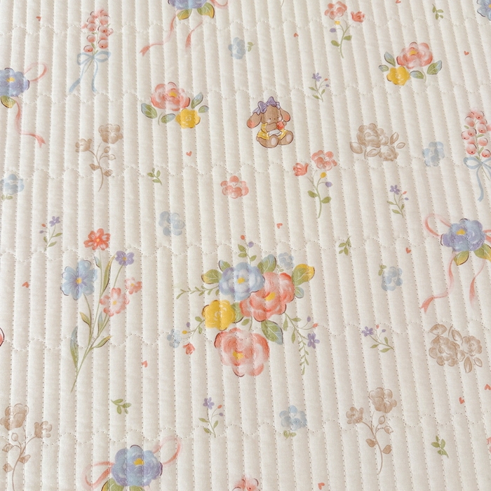 91家纺网 家纺一手货源 找家纺 LIFE.丽芙 2025新款A类四季可用A版全棉数码印花B版牛奶绒单件夹棉炕盖床盖三件套 床盖-浪漫花丛