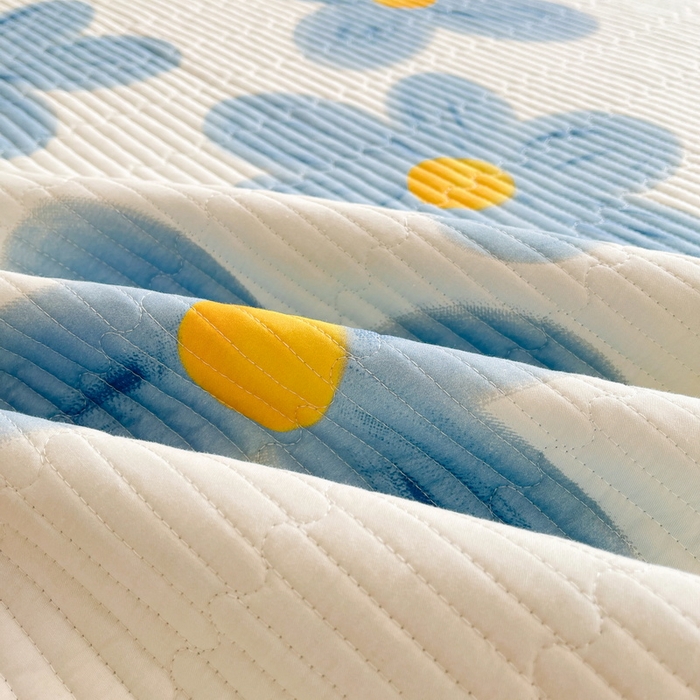 91家纺网 家纺一手货源 找家纺 LIFE.丽芙 2025新款A类四季可用A版全棉数码印花B版牛奶绒单件夹棉床褥垫三件套 床褥垫-向阳花