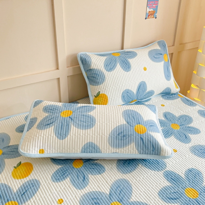 91家纺网 家纺一手货源 找家纺 LIFE.丽芙 2025新款A类四季可用A版全棉数码印花B版牛奶绒单件夹棉床褥垫三件套 床褥垫-向阳花