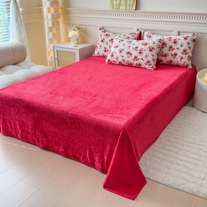 91家纺网 家纺一手货源 找家纺 仟岸家纺 2025新款牛奶绒印花四件套 花妖白