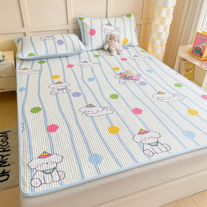 91家纺网 家纺一手货源 找家纺 LIFE.丽芙 2025新款A类四季可用A版全棉数码印花B版牛奶绒单件夹棉床褥垫三件套 床褥垫-乖狗狗