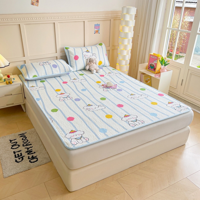 91家纺网 家纺一手货源 找家纺 LIFE.丽芙 2025新款A类四季可用A版全棉数码印花B版牛奶绒单件夹棉床褥垫三件套 床褥垫-乖狗狗