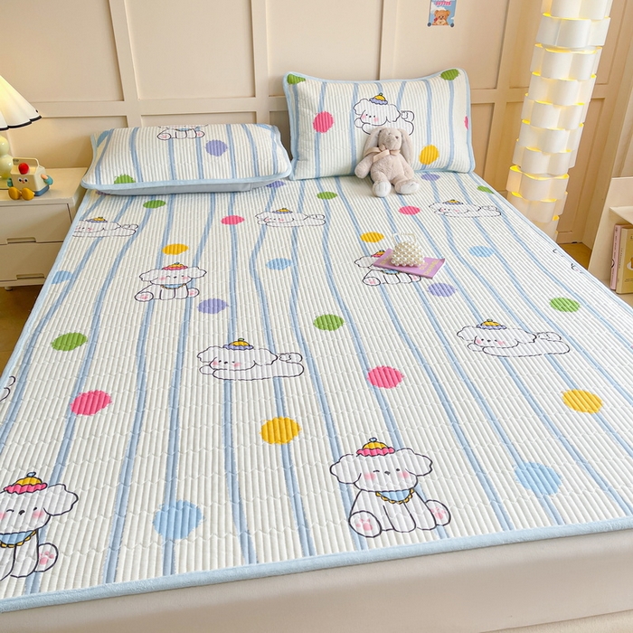 91家纺网 家纺一手货源 找家纺 LIFE.丽芙 2025新款A类四季可用A版全棉数码印花B版牛奶绒单件夹棉床褥垫三件套 床褥垫-乖狗狗