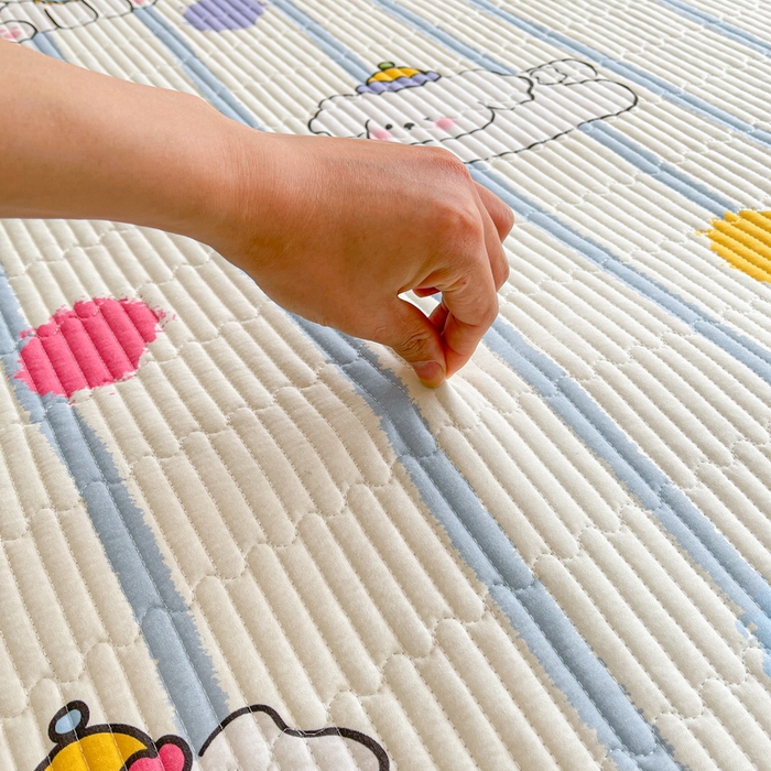 91家纺网 家纺一手货源 找家纺 LIFE.丽芙 2025新款A类四季可用A版全棉数码印花B版牛奶绒单件夹棉床褥垫三件套 床褥垫-乖狗狗