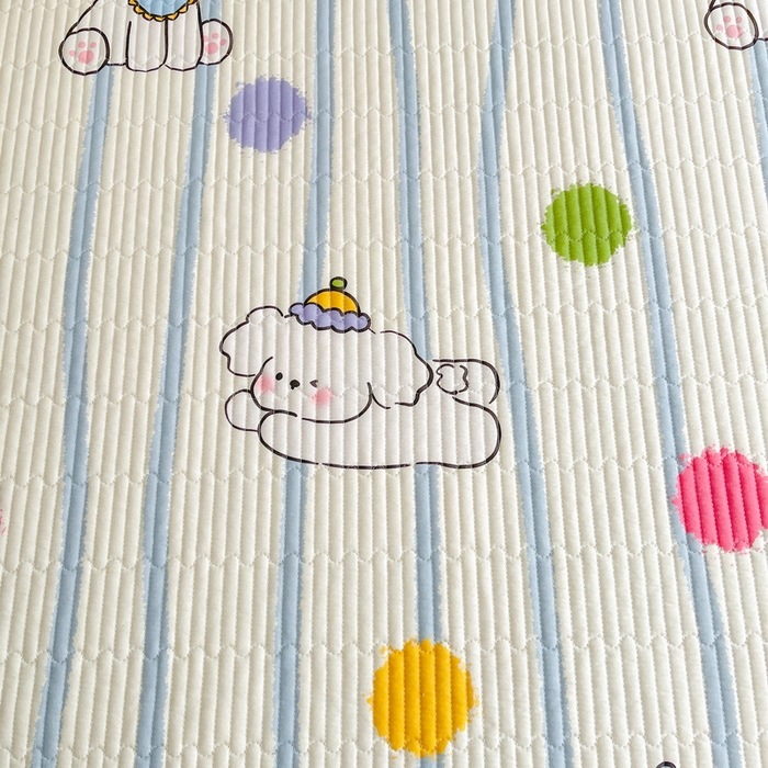 91家纺网 家纺一手货源 找家纺 LIFE.丽芙 2025新款A类四季可用A版全棉数码印花B版牛奶绒单件夹棉床褥垫三件套 床褥垫-乖狗狗