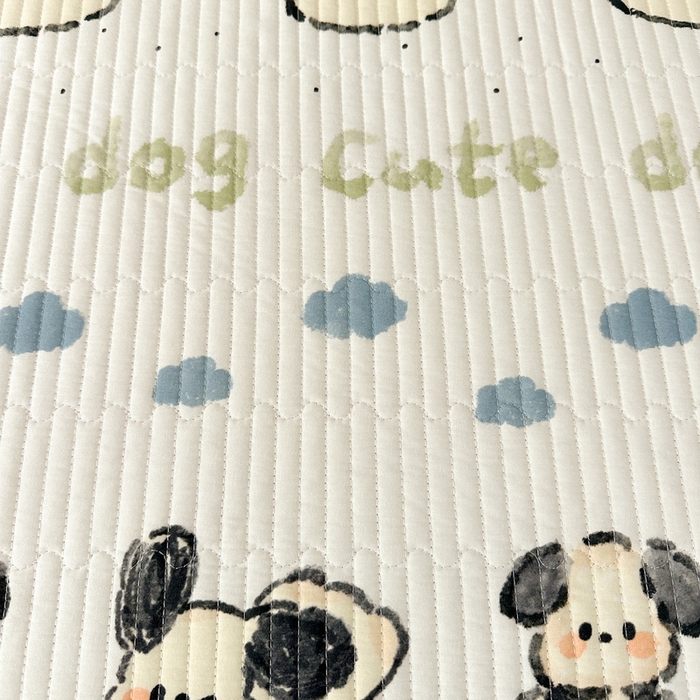 91家纺网 家纺一手货源 找家纺 LIFE.丽芙 2025新款A类四季可用A版全棉数码印花B版牛奶绒单件夹棉炕盖床盖三件套 床盖-调皮狗狗