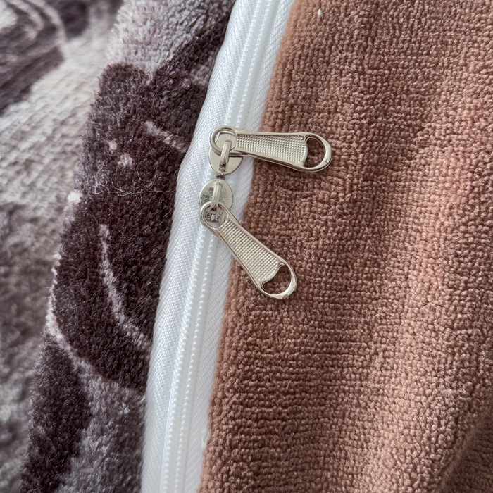 91家纺网 家纺一手货源 找家纺 仟岸家纺 2025新款牛奶绒印花四件套 玫瑰灰