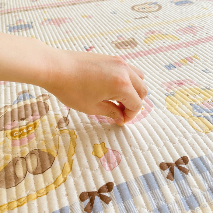 91家纺网 家纺一手货源 找家纺 LIFE.丽芙 2025新款A类四季可用A版全棉数码印花B版牛奶绒单件夹棉床褥垫三件套 床褥垫-乐园