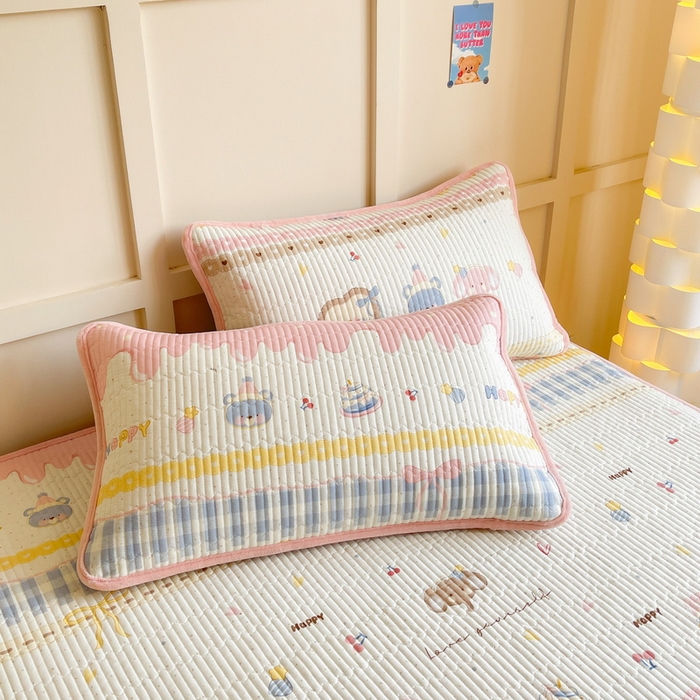 91家纺网 家纺一手货源 找家纺 LIFE.丽芙 2025新款A类四季可用A版全棉数码印花B版牛奶绒单件夹棉床褥垫三件套 床褥垫-乐园