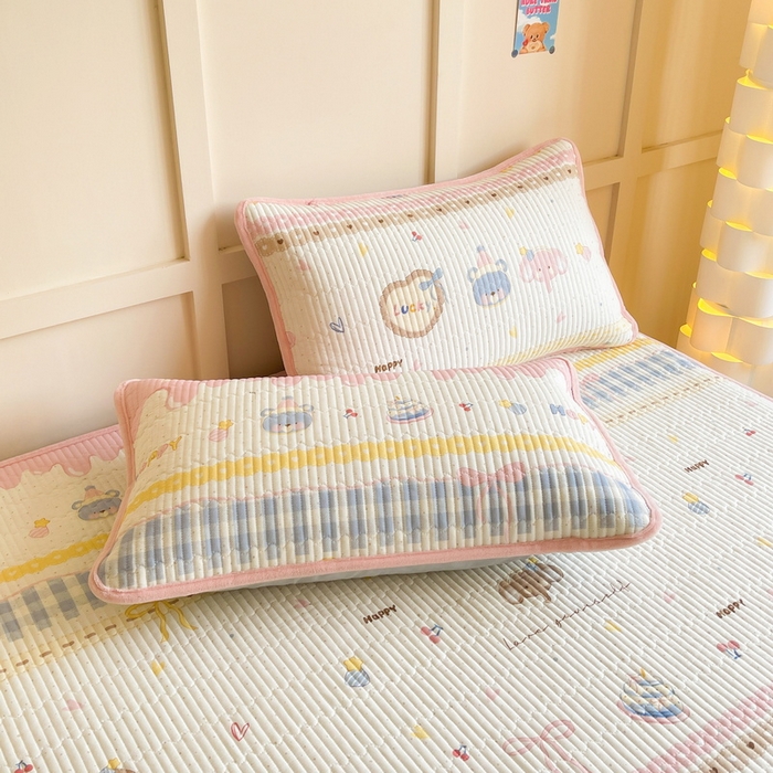 91家纺网 家纺一手货源 找家纺 LIFE.丽芙 2025新款A类四季可用A版全棉数码印花B版牛奶绒单件夹棉床褥垫三件套 床褥垫-乐园