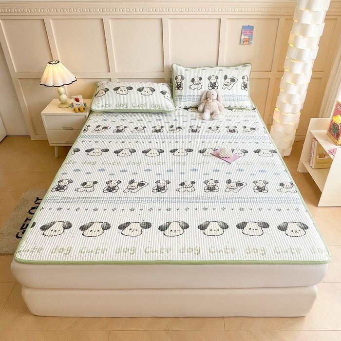 91家纺网 家纺一手货源 找家纺 LIFE.丽芙 2025新款A类四季可用A版全棉数码印花B版牛奶绒单件夹棉床褥垫三件套 床褥垫-调皮狗狗