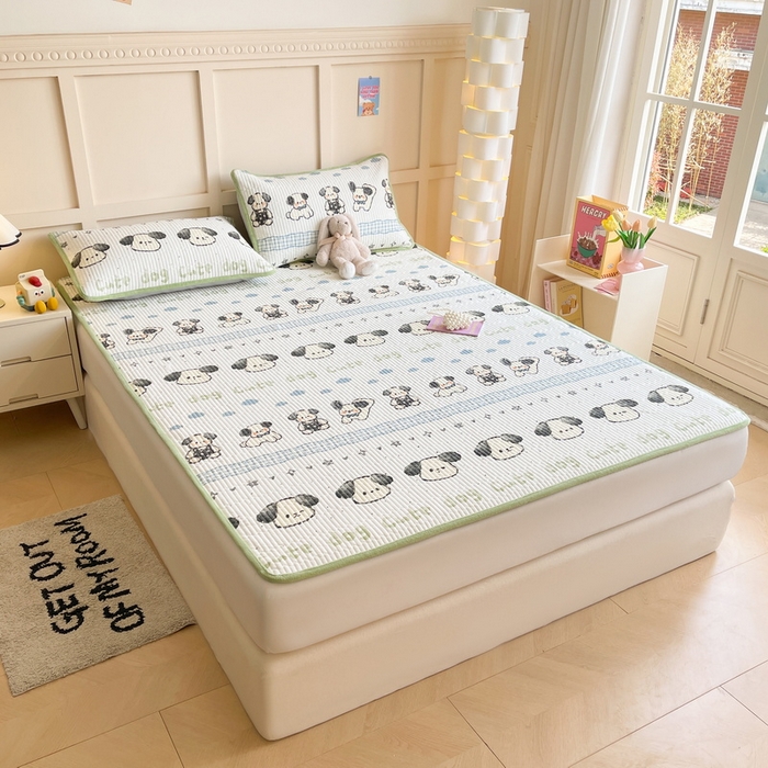 91家纺网 家纺一手货源 找家纺 LIFE.丽芙 2025新款A类四季可用A版全棉数码印花B版牛奶绒单件夹棉床褥垫三件套 床褥垫-调皮狗狗