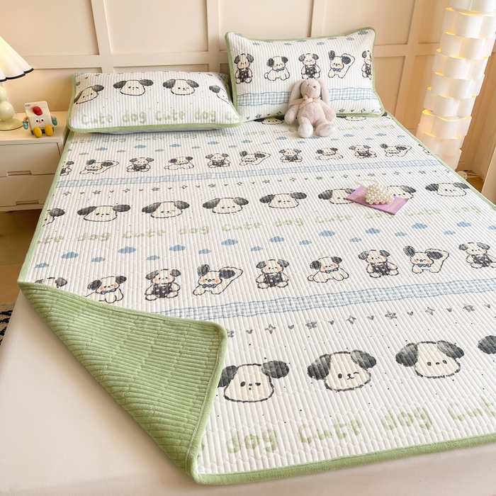 91家纺网 家纺一手货源 找家纺 LIFE.丽芙 2025新款A类四季可用A版全棉数码印花B版牛奶绒单件夹棉床褥垫三件套 床褥垫-调皮狗狗