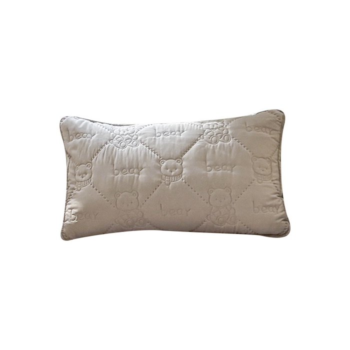 91家纺网 家纺一手货源 找家纺 LIFE.丽芙 2025新款磨毛超声波夹棉机包边枕套 小熊夹棉枕套-山灰