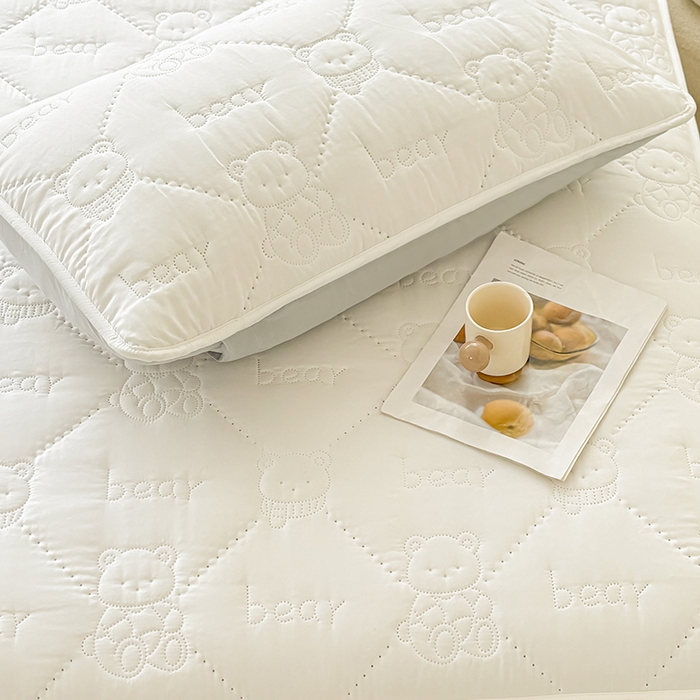 LIFE.丽芙 2025新款磨毛超声波夹棉机包边枕套 小熊夹棉枕套-象牙白