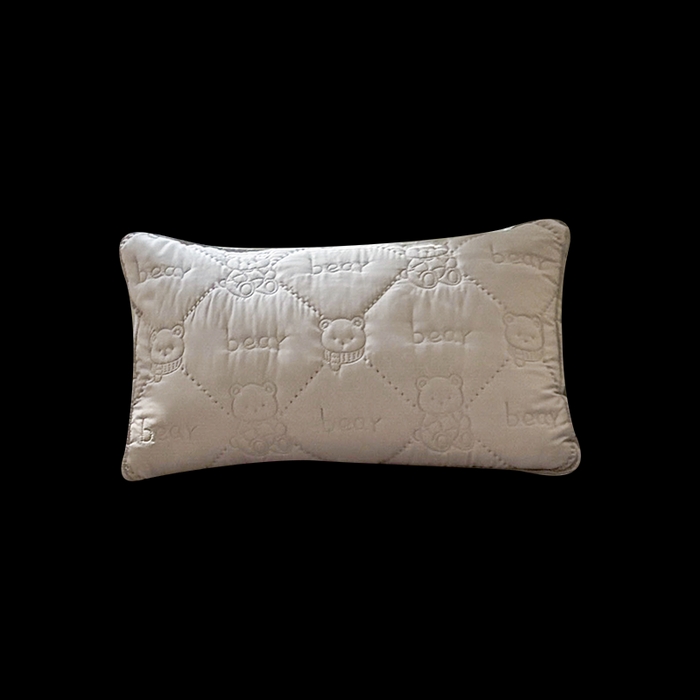 91家纺网 家纺一手货源 找家纺 LIFE.丽芙 2025新款磨毛超声波夹棉机包边枕套 小熊夹棉枕套-山灰