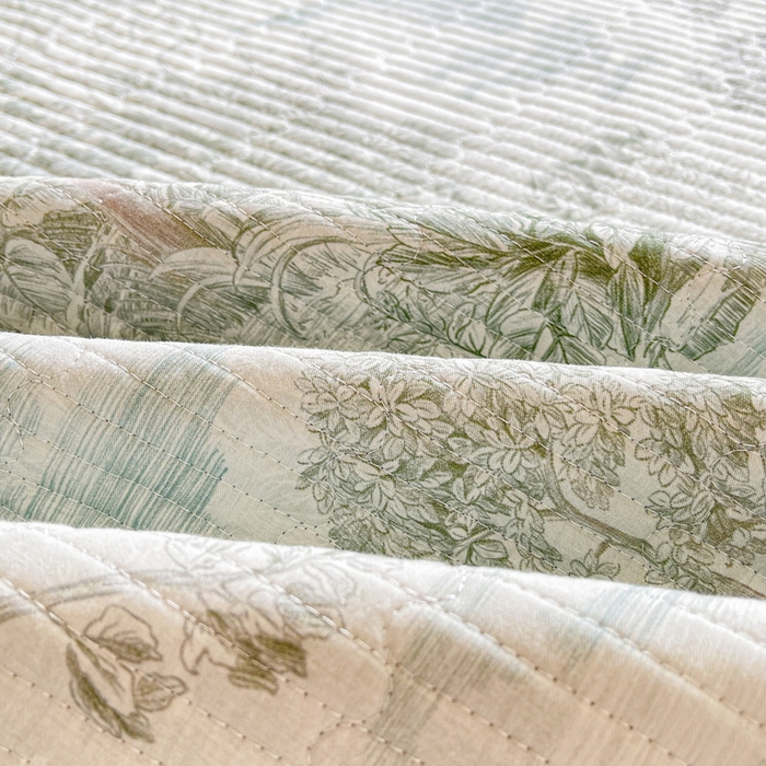 91家纺网 家纺一手货源 找家纺 LIFE.丽芙 2025新款A类四季可用A版全棉数码印花B版牛奶绒单件夹棉床褥垫三件套 床褥垫-秋韵