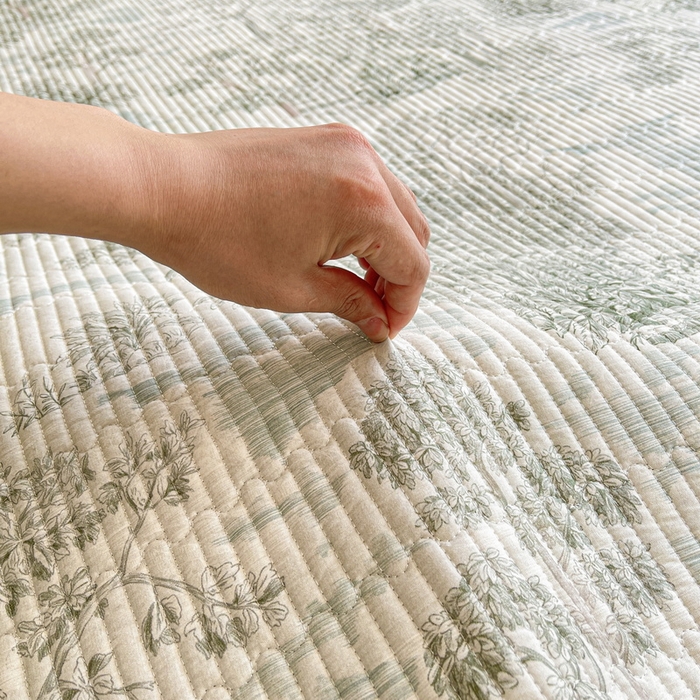 91家纺网 家纺一手货源 找家纺 LIFE.丽芙 2025新款A类四季可用A版全棉数码印花B版牛奶绒单件夹棉床褥垫三件套 床褥垫-秋韵