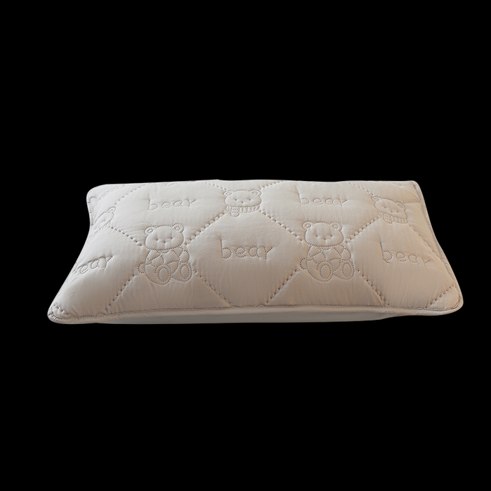 91家纺网 家纺一手货源 找家纺 LIFE.丽芙 2025新款磨毛超声波夹棉防水枕套机包边款 小熊防水夹棉枕套-山灰