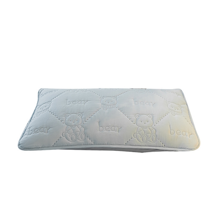 91家纺网 家纺一手货源 找家纺 LIFE.丽芙 2025新款磨毛超声波夹棉防水枕套机包边款 小熊防水夹棉枕套-海青