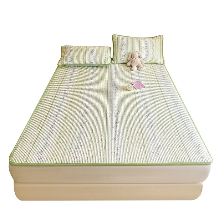 91家纺网 家纺一手货源 找家纺 LIFE.丽芙 2025新款A类四季可用A版全棉数码印花B版牛奶绒单件夹棉床褥垫三件套 床褥垫-曼琳-绿