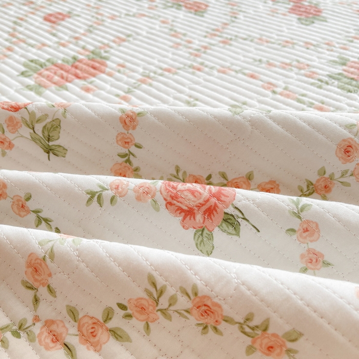 91家纺网 家纺一手货源 找家纺 LIFE.丽芙 2025新款A类四季可用A版全棉数码印花B版牛奶绒单件夹棉床褥垫三件套 床褥垫-花锦