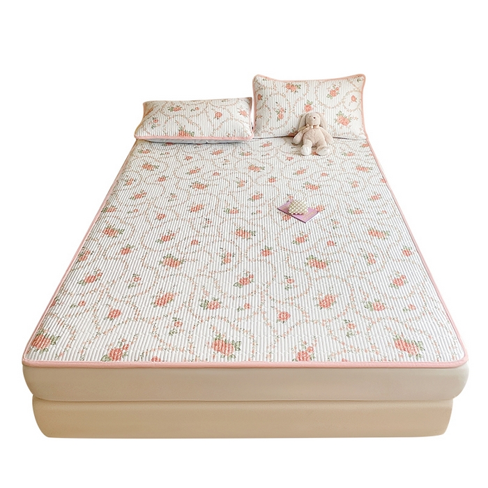 91家纺网 家纺一手货源 找家纺 LIFE.丽芙 2025新款A类四季可用A版全棉数码印花B版牛奶绒单件夹棉床褥垫三件套 床褥垫-花锦