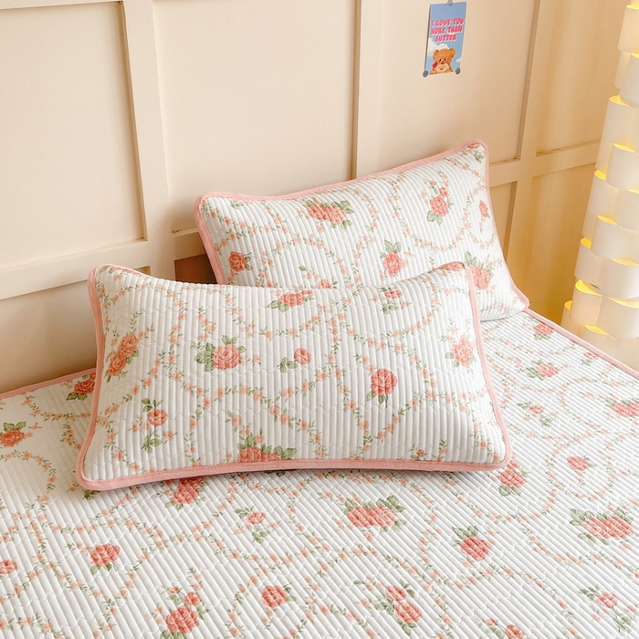 91家纺网 家纺一手货源 找家纺 LIFE.丽芙 2025新款A类四季可用A版全棉数码印花B版牛奶绒单件夹棉床褥垫三件套 床褥垫-花锦