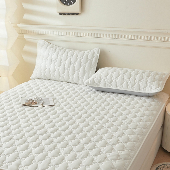 91家纺网 家纺一手货源 找家纺 LIFE.丽芙 2025新款水洗原棉夹棉包边枕套 蝴蝶结枕套-象牙白