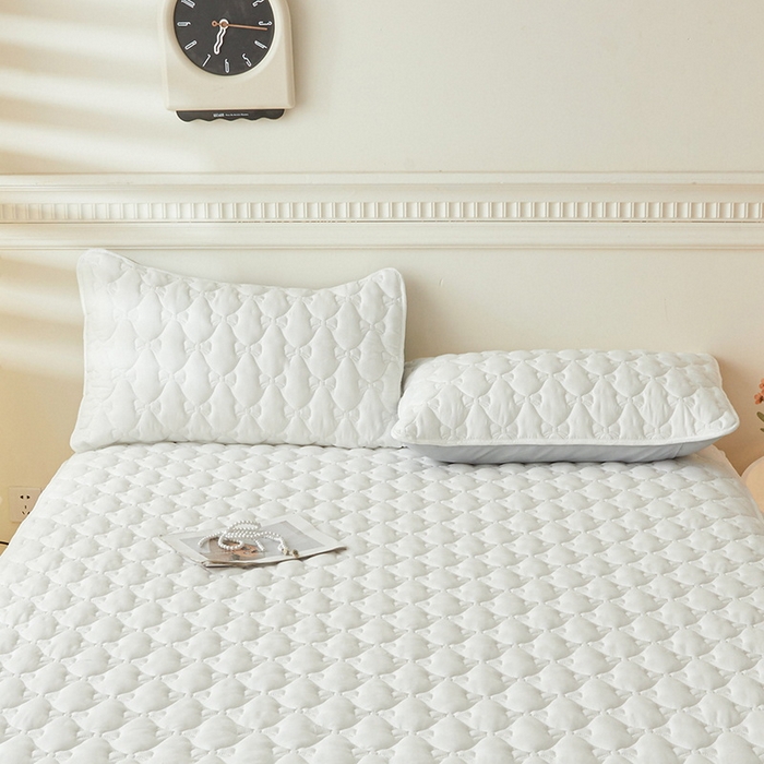 91家纺网 家纺一手货源 找家纺 LIFE.丽芙 2025新款水洗原棉夹棉包边枕套 蝴蝶结枕套-象牙白