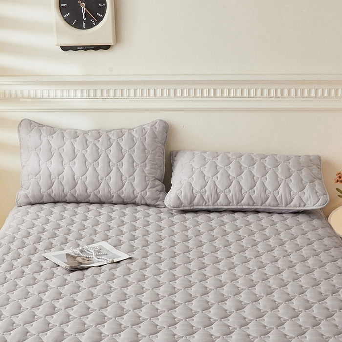 91家纺网 家纺一手货源 找家纺 LIFE.丽芙 2025新款水洗原棉夹棉包边枕套 蝴蝶结枕套-山灰