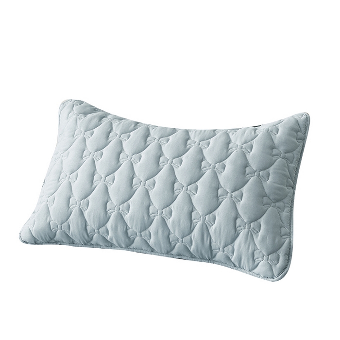 91家纺网 家纺一手货源 找家纺 LIFE.丽芙 2025新款水洗原棉夹棉包边枕套 蝴蝶结枕套-海青