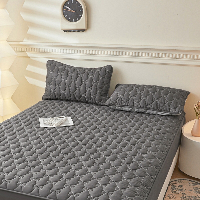 91家纺网 家纺一手货源 找家纺 LIFE.丽芙 2025新款水洗原棉夹棉包边枕套 蝴蝶结枕套-高级灰