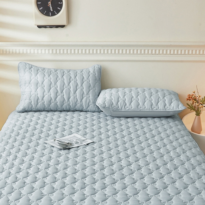 91家纺网 家纺一手货源 找家纺 LIFE.丽芙 2025新款水洗原棉夹棉包边枕套 蝴蝶结枕套-海青