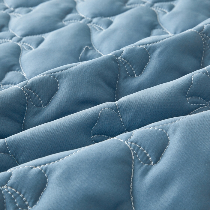 91家纺网 家纺一手货源 找家纺 LIFE.丽芙 2025新款水洗原棉夹棉包边枕套 蝴蝶结枕套-宾利蓝