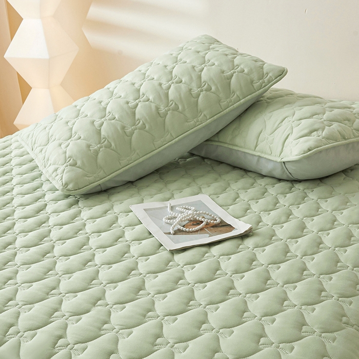 91家纺网 家纺一手货源 找家纺 LIFE.丽芙 2025新款水洗原棉夹棉包边枕套 蝴蝶结枕套-松石绿