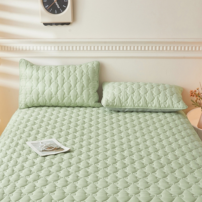 91家纺网 家纺一手货源 找家纺 LIFE.丽芙 2025新款水洗原棉夹棉包边枕套 蝴蝶结枕套-松石绿