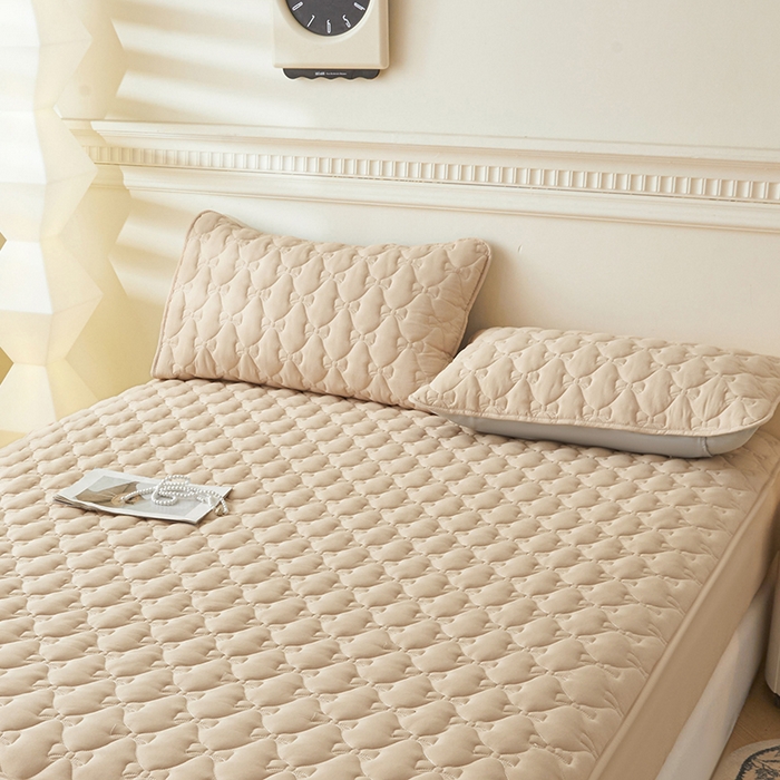 91家纺网 家纺一手货源 找家纺 LIFE.丽芙 2025新款水洗原棉夹棉包边枕套 蝴蝶结枕套-奶茶