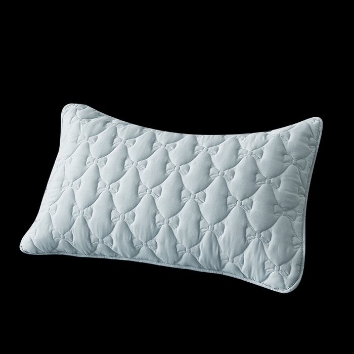 91家纺网 家纺一手货源 找家纺 LIFE.丽芙 2025新款水洗原棉夹棉包边枕套 蝴蝶结枕套-海青