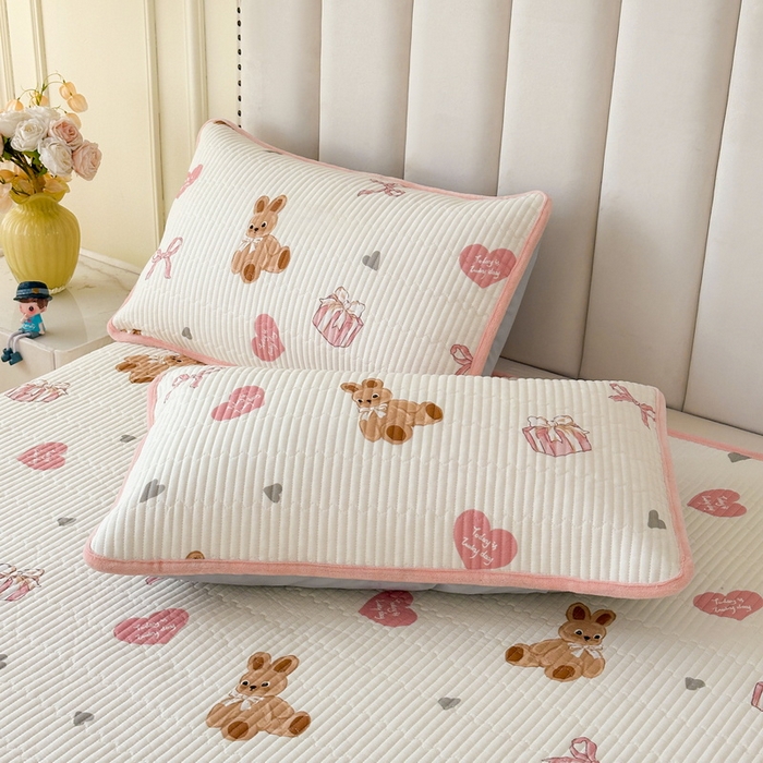 LIFE.丽芙 2025新款A类全棉夹棉包边枕套 安琪拉-粉