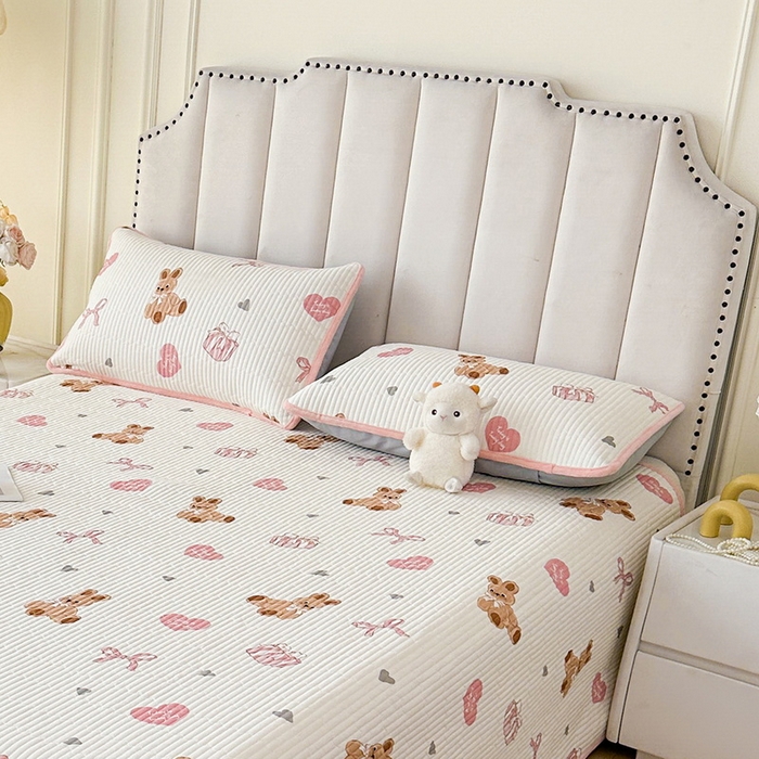 91家纺网 家纺一手货源 找家纺 LIFE.丽芙 2025新款A类全棉夹棉包边枕套 安琪拉-粉