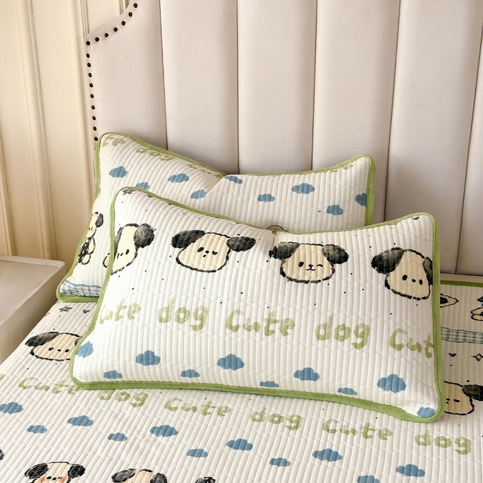 91家纺网 家纺一手货源 找家纺 LIFE.丽芙 2025新款A类全棉夹棉包边枕套 调皮狗狗