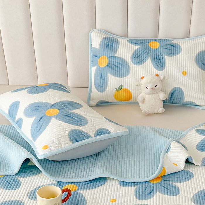 91家纺网 家纺一手货源 找家纺 LIFE.丽芙 2025新款A类全棉夹棉包边枕套 向阳花