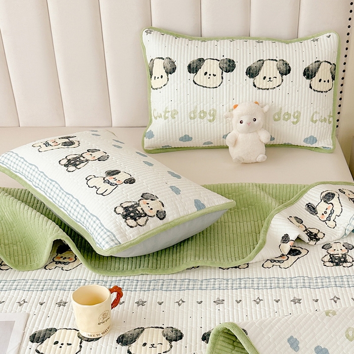 91家纺网 家纺一手货源 找家纺 LIFE.丽芙 2025新款A类全棉夹棉包边枕套 调皮狗狗